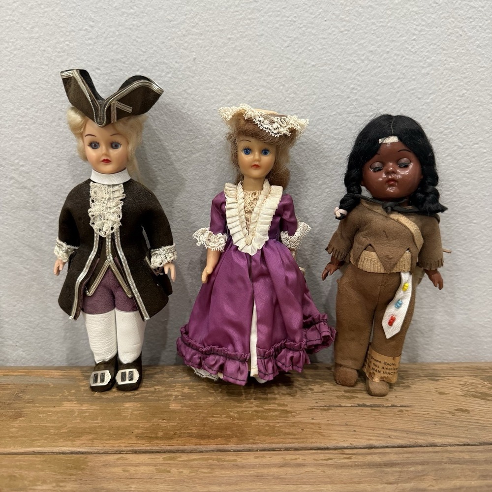 Carlson Vintage Dolls Set OS Multi Excellent 1960s George Martha Washington